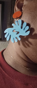 Handpainted Adinkra Symbol Clip On Earrings