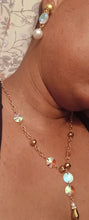 Load image into Gallery viewer, Handmade crystal bead Lariat Necklace and clip on earrings
