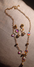 Load image into Gallery viewer, Handmade crystal bead Lariat Necklace and clip on earrings
