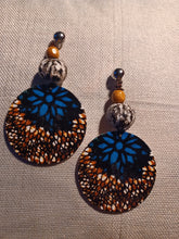 Load image into Gallery viewer, Handmade Wooden ankara clip on earrings
