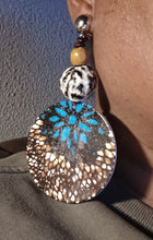 Load image into Gallery viewer, Handmade Wooden ankara clip on earrings
