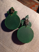 Load image into Gallery viewer, Vintage Jeff Lieb clay Leaf Couture clip on earrings
