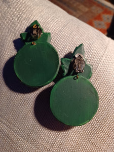 Vintage Jeff Lieb clay Leaf Couture clip on earrings