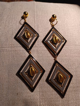 Load image into Gallery viewer, Handmade Abstract diamond shaped clip on earrings
