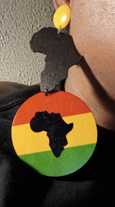 Handmade large Africa clip on earrings