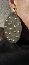 Load image into Gallery viewer, Handmade boho studded disc clip on earrings
