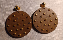 Load image into Gallery viewer, Handmade boho studded disc clip on earrings
