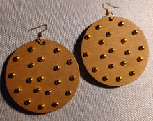 Load image into Gallery viewer, Handmade studded disc earrings
