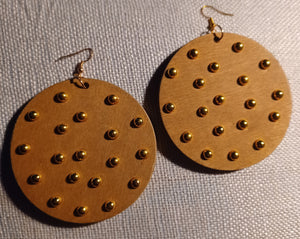 Handmade studded disc earrings