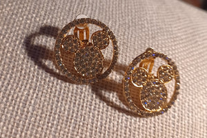 Rhinestone stud cluster clip on earrings