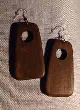 Load image into Gallery viewer, Minimalist hand carved wood earrings
