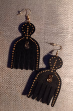 Load image into Gallery viewer, Classic lightweight wooden Afro Pick Dangle Earrings
