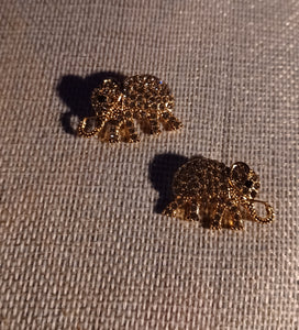 Rhinestone Lucky Elephant studs