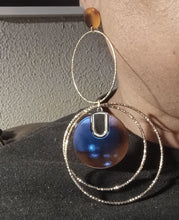 Load image into Gallery viewer, Clip on Hoop and Tortoise Lucite Earrings handmade
