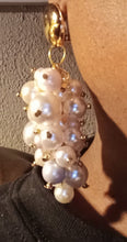 Load image into Gallery viewer, Handmade Chunky faux pearl cluster clip on earrings
