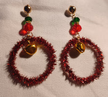 Load image into Gallery viewer, Christmas themed dangle earrings
