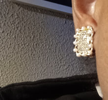 Load image into Gallery viewer, Faux pearl and rhinestone clip on earrings
