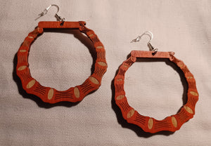 Large and Chunky Wooden Bamboo Earrings