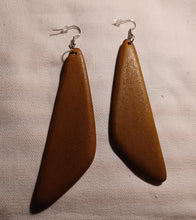 Load image into Gallery viewer, Minimalist modern carved wood earrings
