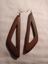 Load image into Gallery viewer, Minimalist modern carved wood earrings
