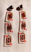 Load image into Gallery viewer, Playing cards pop art clip on earrings
