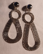 Load image into Gallery viewer, Silver metal mesh clip on earrings
