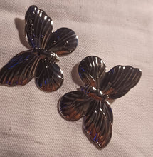 Load image into Gallery viewer, Large Thin metal butterfly earrings
