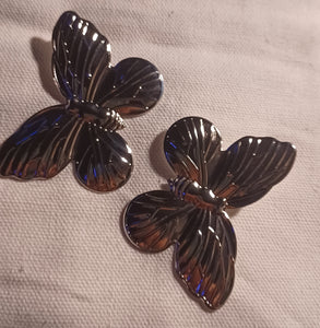 Large Thin metal butterfly earrings