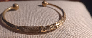 Mens vintage carved brass Tuareg bangle