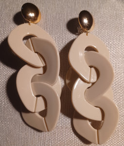 Chunky giant Acrylic Chain Hoop Clip on Earrings