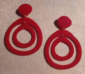 Acrylic pop art hoop clip on earrings