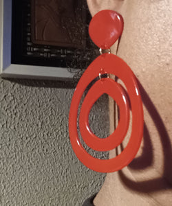 Acrylic pop art hoop clip on earrings