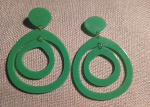 Acrylic pop art hoop clip on earrings