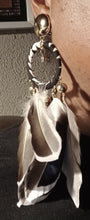 Load image into Gallery viewer, Handmade large clip on feather earrings
