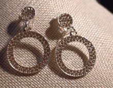 Load image into Gallery viewer, Small Rhinestone clip on hoops
