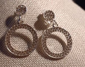 Small Rhinestone clip on hoops