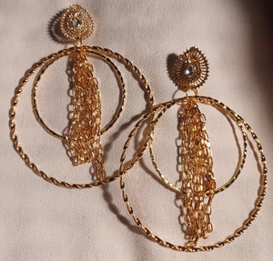 Handmade multi hoop glam clip on earrings