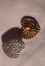 Load image into Gallery viewer, Rhinestone heart clip on earrings
