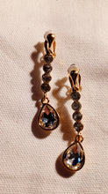 Load image into Gallery viewer, Handmade rhinestone dangle clip on earrings
