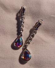Load image into Gallery viewer, Handmade rhinestone dangle clip on earrings
