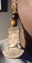 Load image into Gallery viewer, Handmade Afrocentric Design Wooden Clip on Earrings
