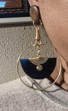 Load image into Gallery viewer, Handmade wood and brass clip on earrings
