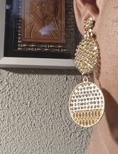 Load image into Gallery viewer, Handmade rhinestone clip on earrings
