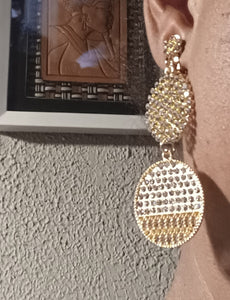 Handmade rhinestone clip on earrings