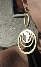 Load image into Gallery viewer, Handmade afrocentric Africa clip on earrings
