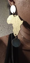 Load image into Gallery viewer, Handmade afrocentric Africa clip on earrings
