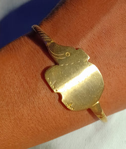 Lucky African elephant brass bangle vintage