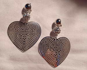 Light abstract heart clip on earrings