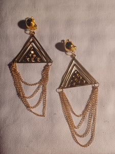 Handmade gold Metal chain clip ons