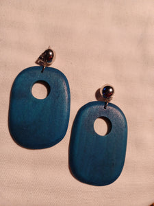 Minimalist wood boho clip on earrings
